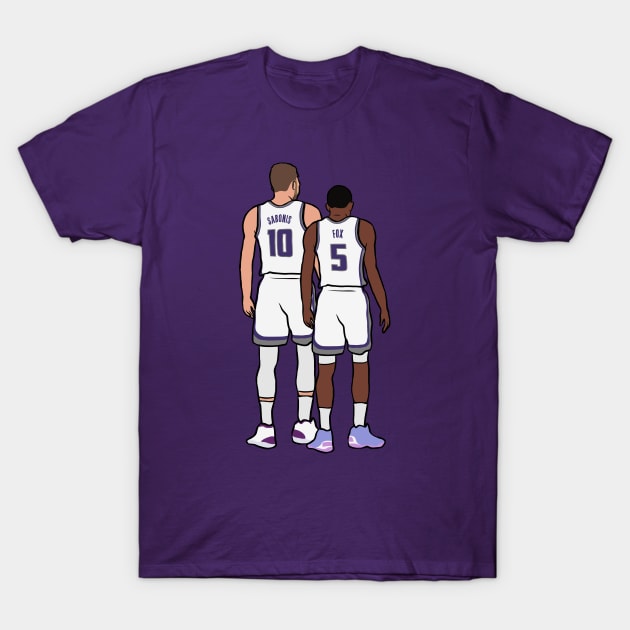 Domantas Sabonis and De'Aaron Fox Back-To T-Shirt by rattraptees